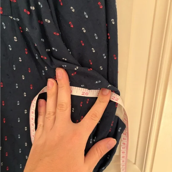 Never a Wallflower High Neck Dress Navy Swiss Dot Size Medium - Picture 7 of 8